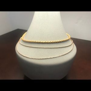 Gold 3 Layer Choker Necklace